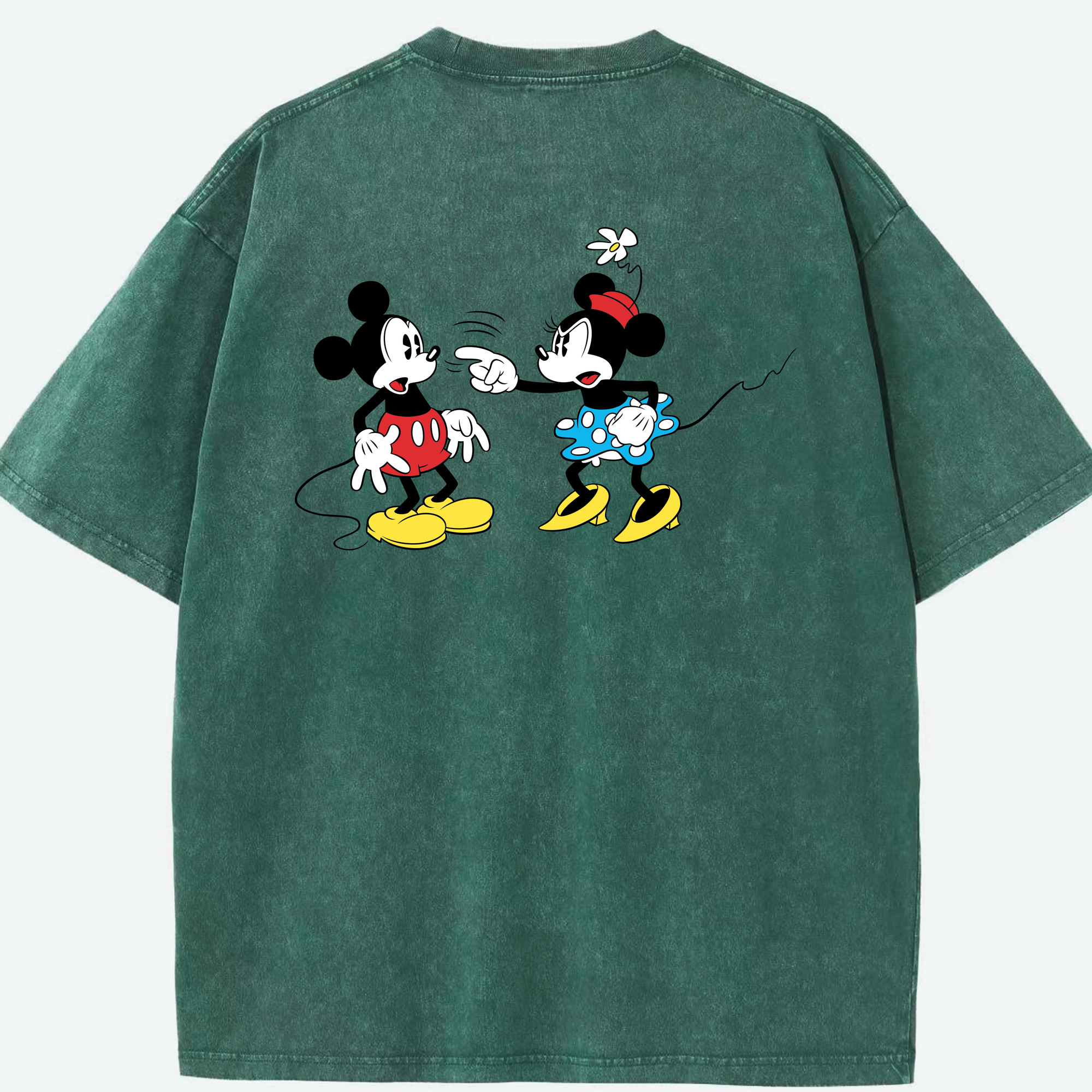 （画像用） ミッキーマウス Mickey Mouse 綿100% ヴィンテージ風 半袖Tシャツ（背面プリント）